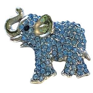 Elephant Brooch Blue Trunk Up Pin Safari Jewelry Fashion Asian Inspired